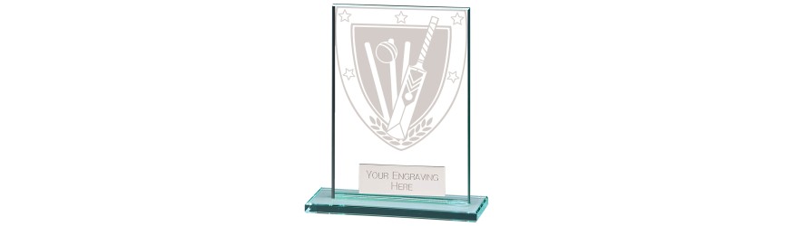 Millennium Cricket Glass Award - 6 Sizes - 80mm - 180mm Millennium Cricket Glass Award - 6 Sizes - 80mm - 180mm